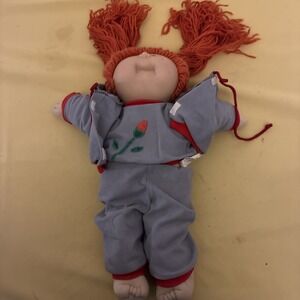 Vintage Cabbage Patch Kid Doll 1978 1982 Head 3 Red Hair Blue Eyes 1 Dimple